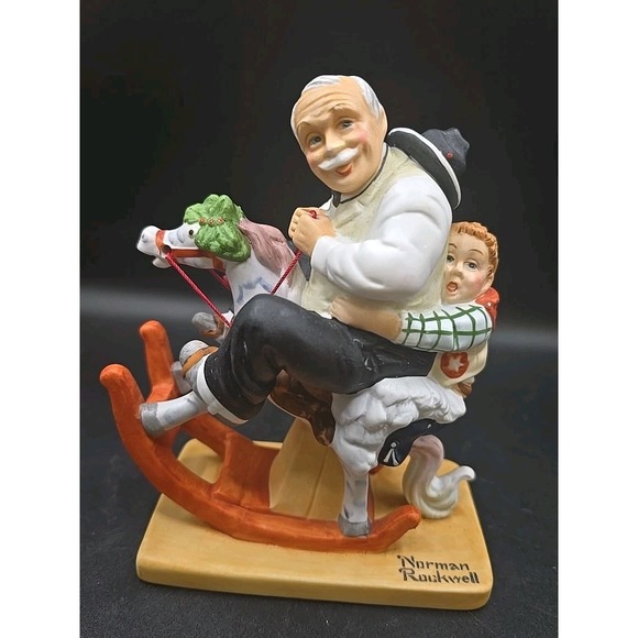 Danbury Mint Other - VTG Danbury Mint Norman Rockwell Figurine Gramps At The Reins Porcelain Japan 6"